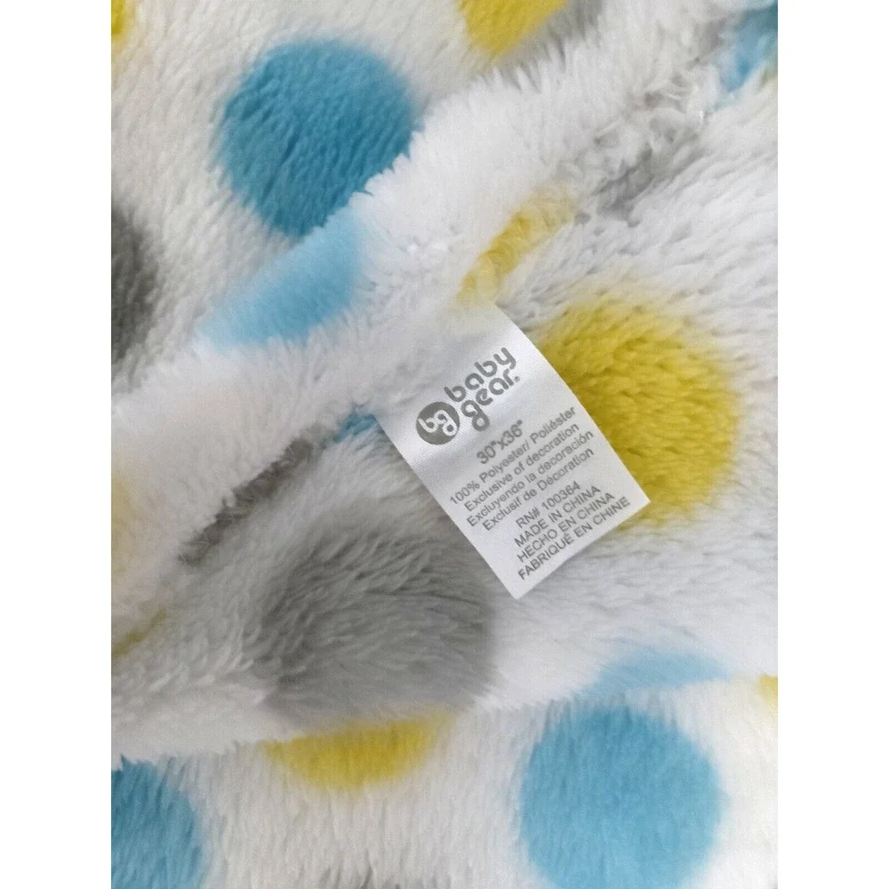 Baby Gear Polka Dot Blanket White Gray Blue‎ Yellow Sports Lovey Unisex LN